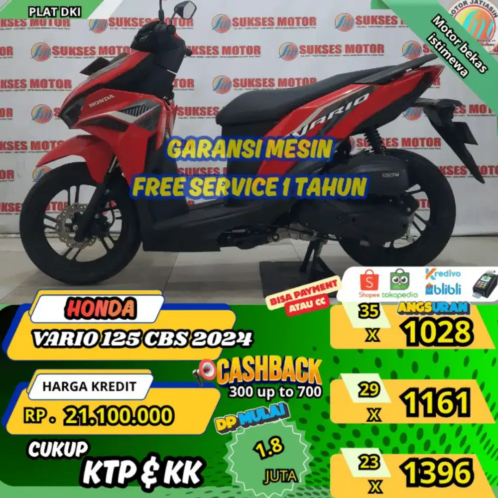 HONDA VARIO 125 CBS 2024 ANGSURANTERMURAHSYRTKTP&KK(SUKSESMOTOR)