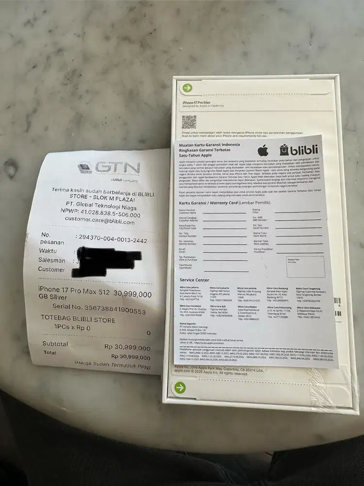 Iphone 17 pro max 512gb baru