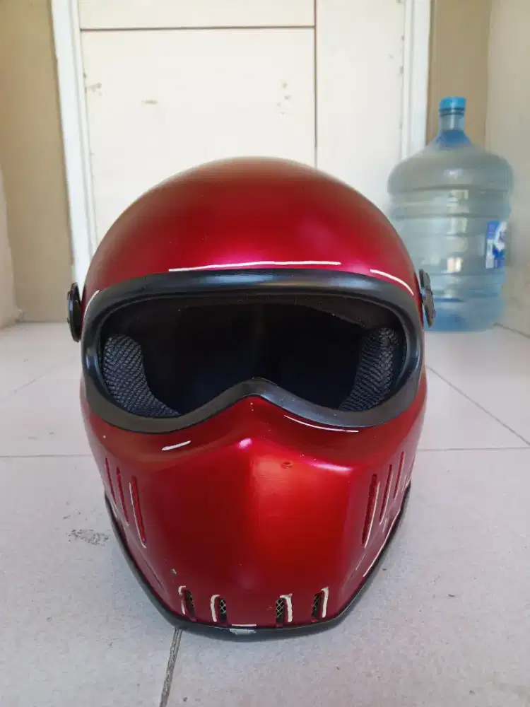 Helm cakil custom red doff