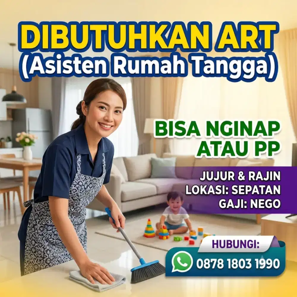 ​LOWONGAN KERJA ASISTEN RUMAH TANGGA (ART)