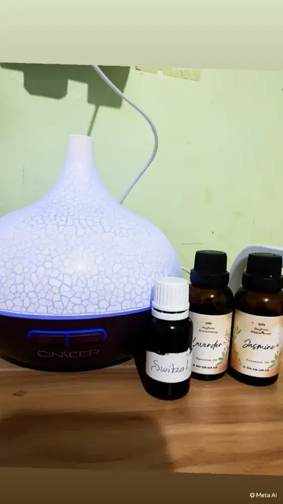 Diffuser humadifier aromatherapy bonus essential oil ada lampunya