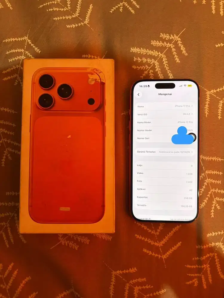 IPhone 17 Pro 256 iBox no minus siap pake