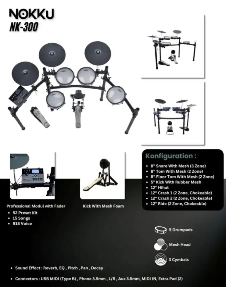 Drum ELEKTRIK Nokku NK-300