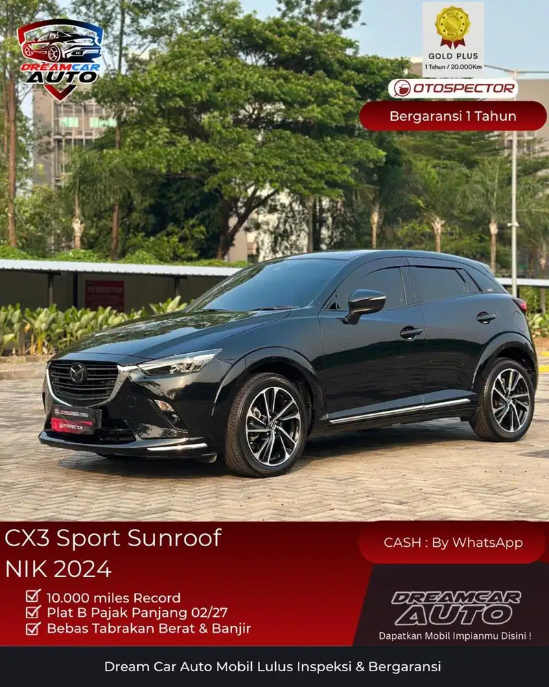 [ LOW ODO 10rb miles ] Mazda CX3 Sport Sunroof 2024 non kuro touring