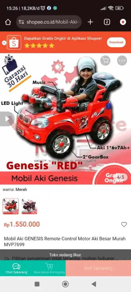 Mobil aki anak preloved