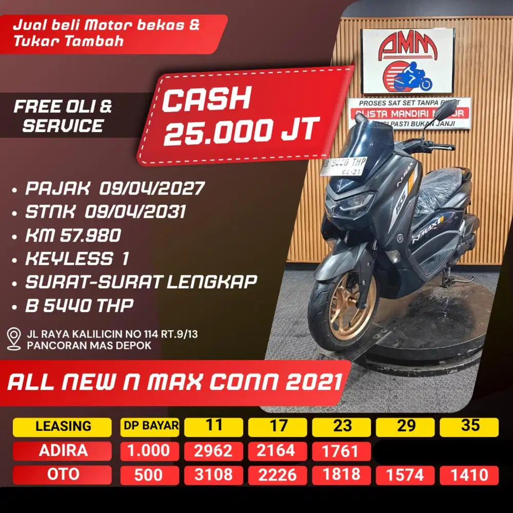 ALL NEW NMAX CONN 2021 DP 500 PAJAK HIDUP CASH / KREDIT ALISTA