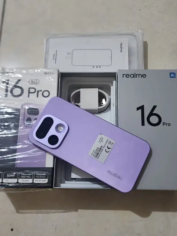 Realme 16 Pro 5G 12/256Gb, warna Purple, kondisi 100% Mulus