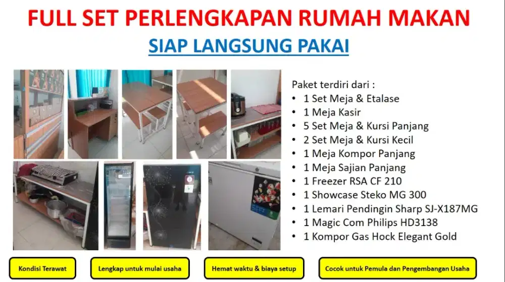 FULL SET PERLENGKAPAN RUMAH MAKAN