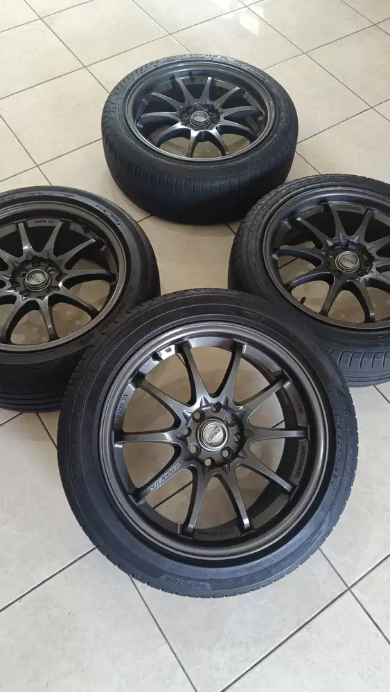 Rays CE28 205/50 R17 Metal Grey Ban Velg Mazda2 Jazz Yaris City