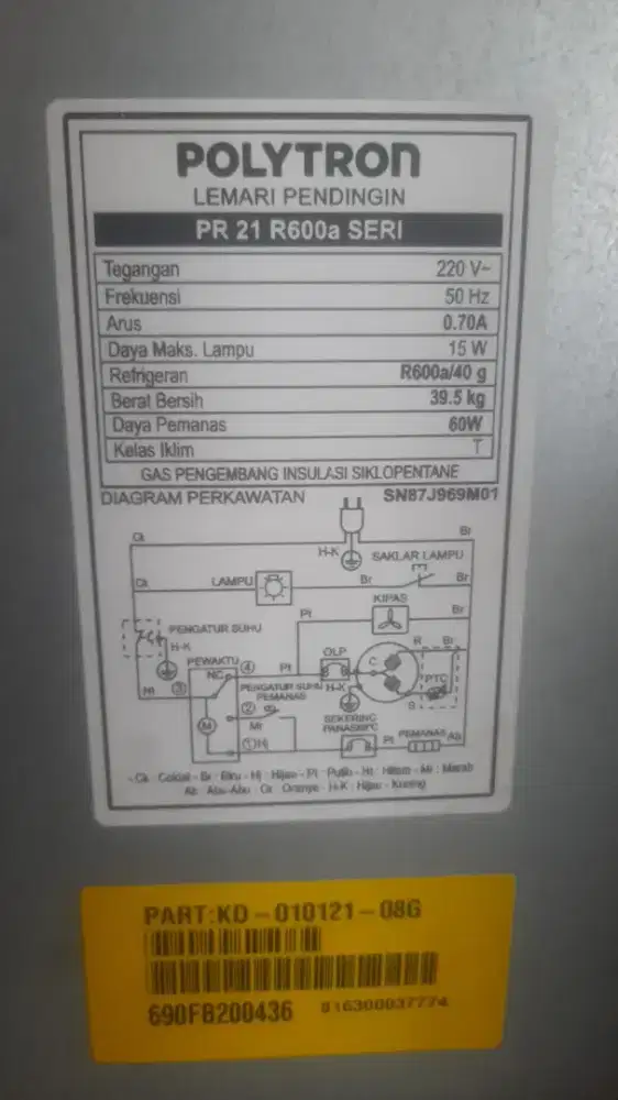 Dijual Kulkas 2 Pintu Polytron