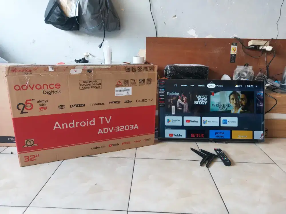 Jual tv led 32in android merk advance