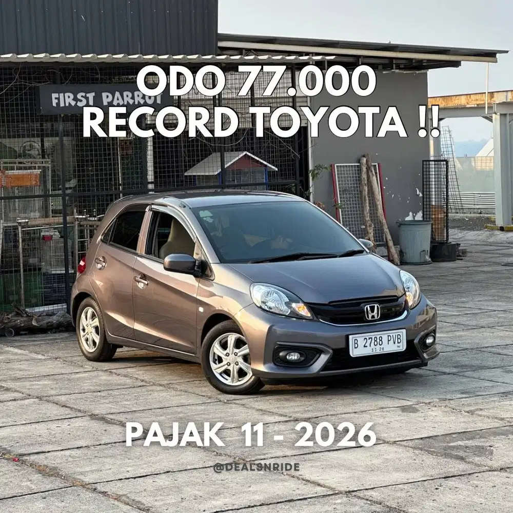 ODO 77.000 ANTIKK !! PAJAK 11/2026 HONDA BRIO E CVT 2017 SIAP PAKAI