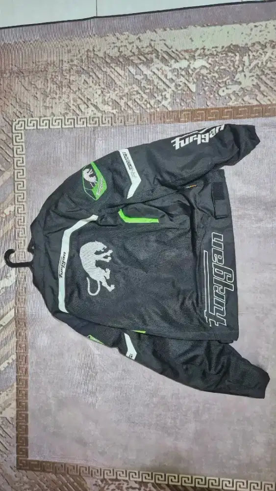 Jaket Furygan Arrow Vented Black White Fluo Green