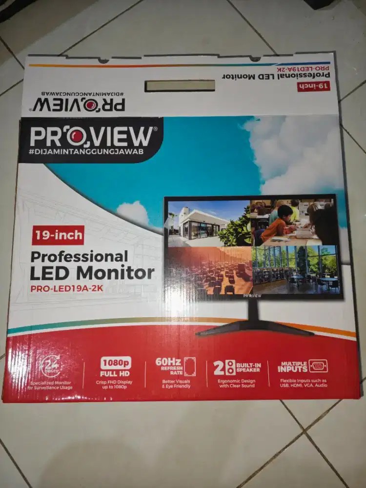 Proview LCD Monitor 1080p FHD HDMI untuk CCTV/PC