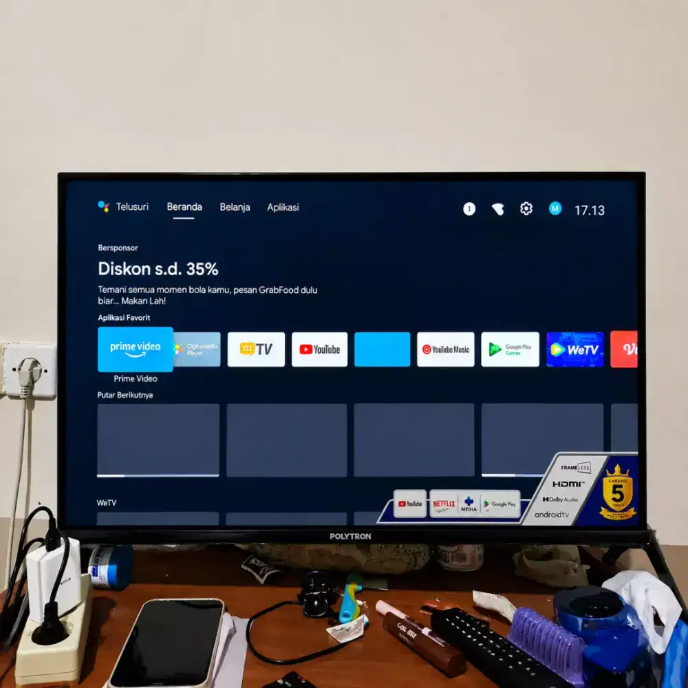 TV POLYTRON 32 *Smart TV* ( Bisa Ytube, Netflix, Vidio, Dll) Rawatan