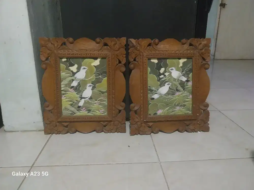 Lukisan Bali tema Burung Jalak Bali
