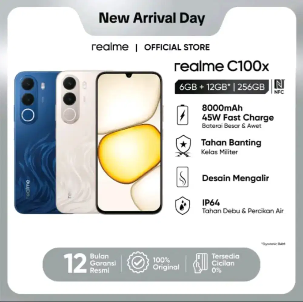 realme C100x 256GB / RAM 6+12GB - Baterai Jumbo 8000mAh Garansi Resmi