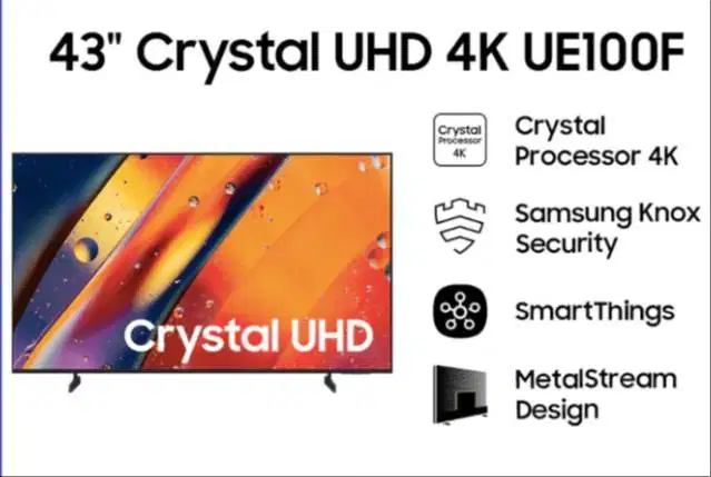 TV Samsung 43 Inch UA43UE100FK Gress, Dus Segel, Ex Hadiah