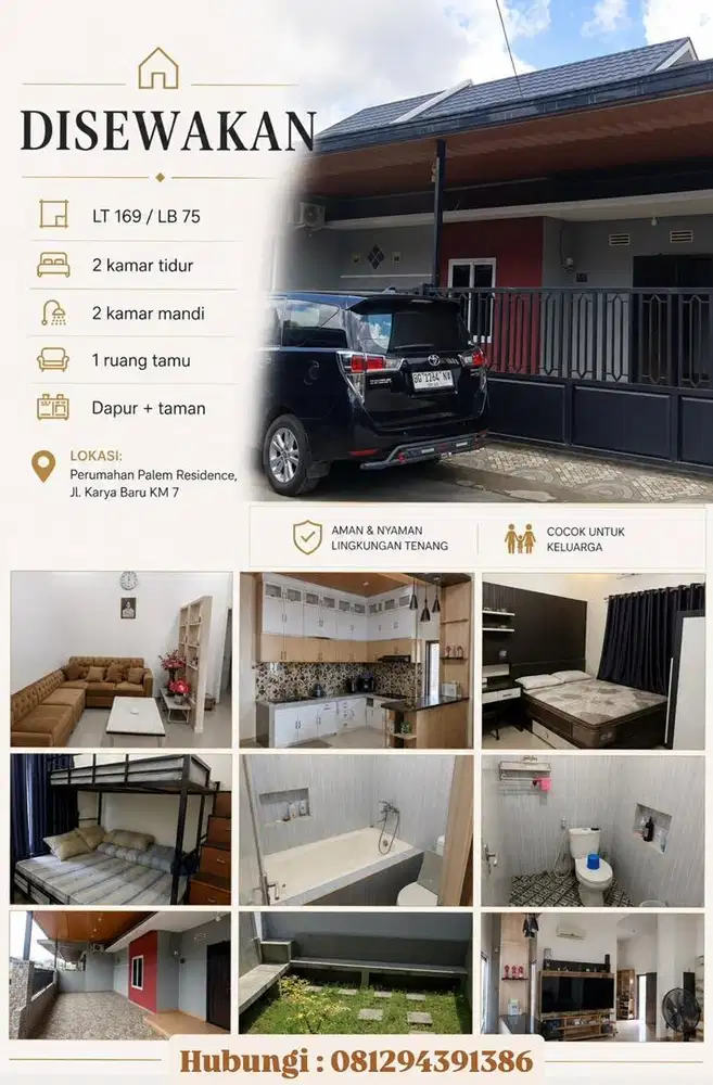 Disewakan rumah full furniture siap huni