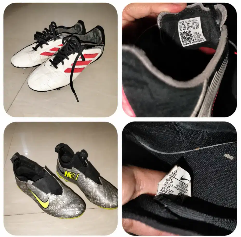 SEPATU BOLA ANAK PRELOVED ADIDAS DAN NIKE
