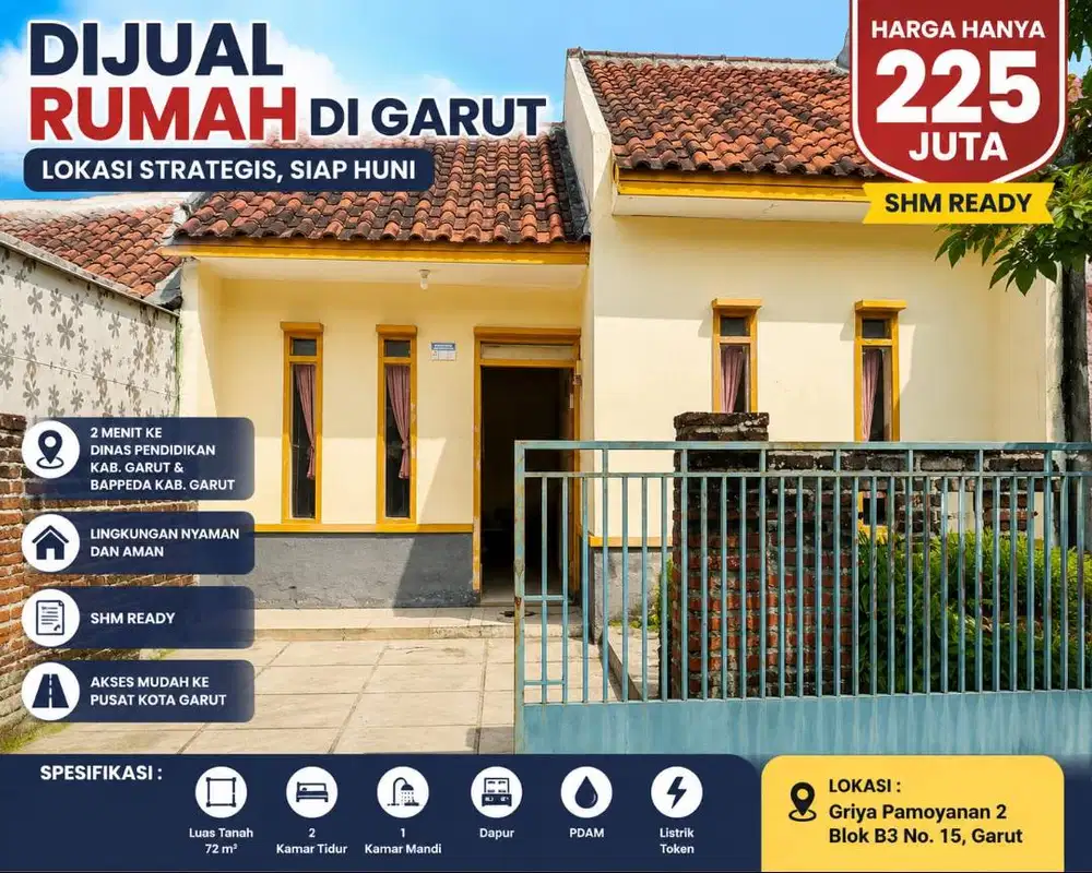 Dijual rumah siap huni di Griya Pamoyanan 2 Garut
