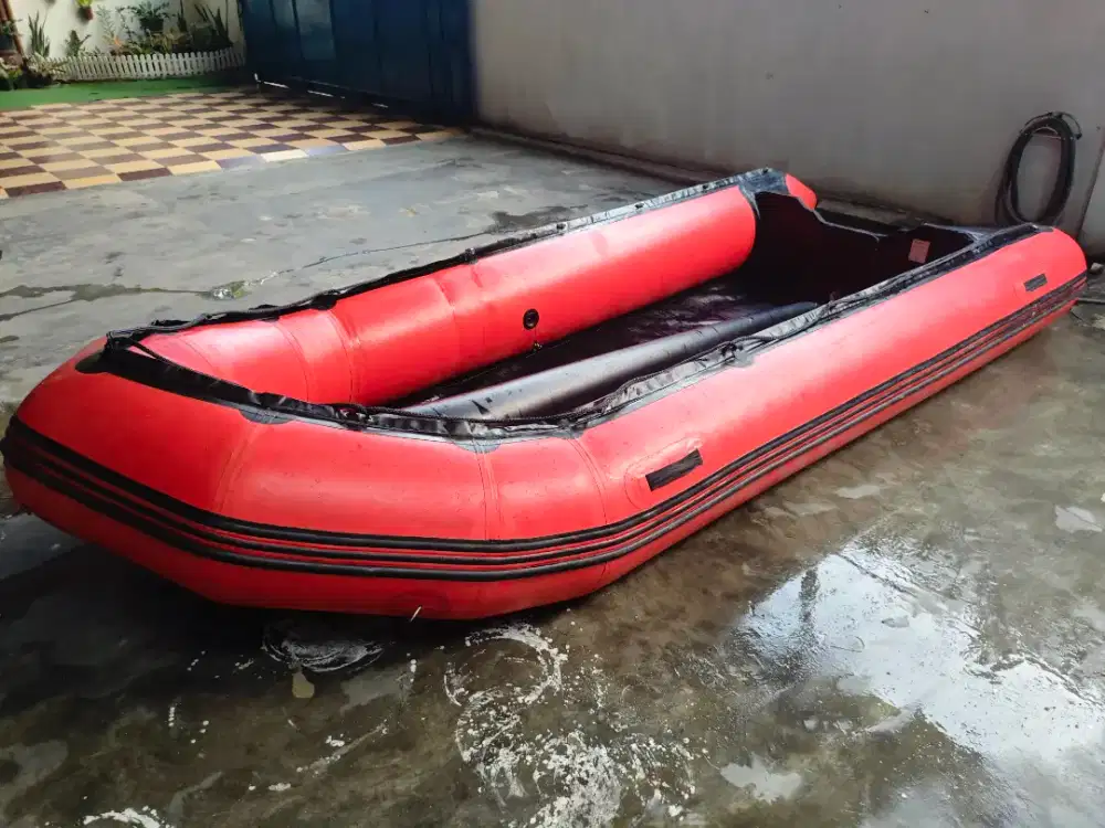 Perahu Karet LCR PVC 420cm Tebal 1,2 MM, Deck Full Aluminium