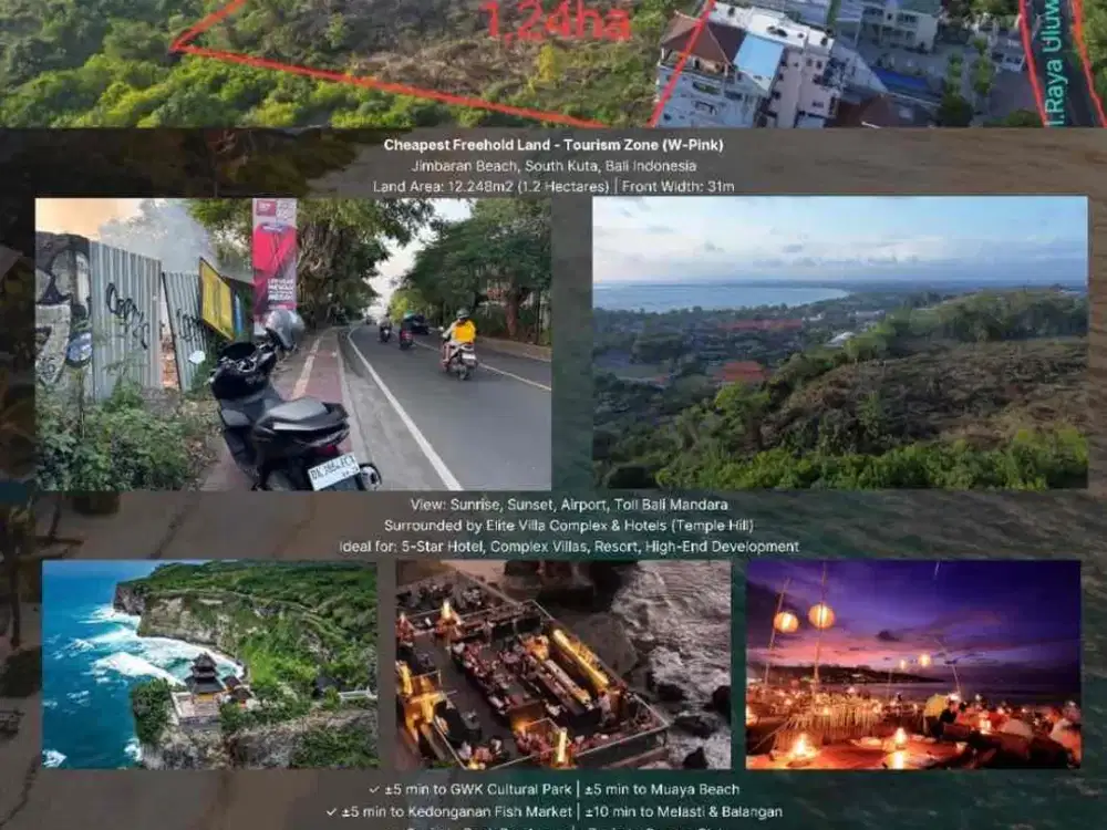 Tanah pemandangan laut dan airport dijual