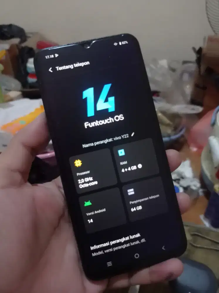 vivo y22 ram 4+4/64