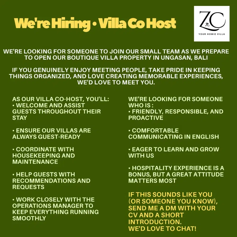 Need Co Host Villa