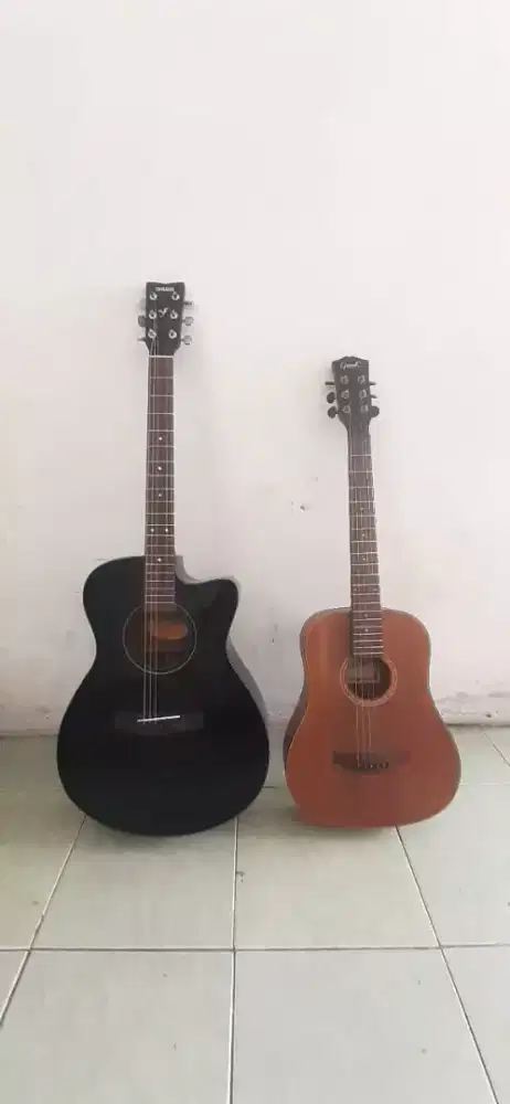 Jual borongan 2 gitar akustik yamaha FS100c & grande GW 125ns original