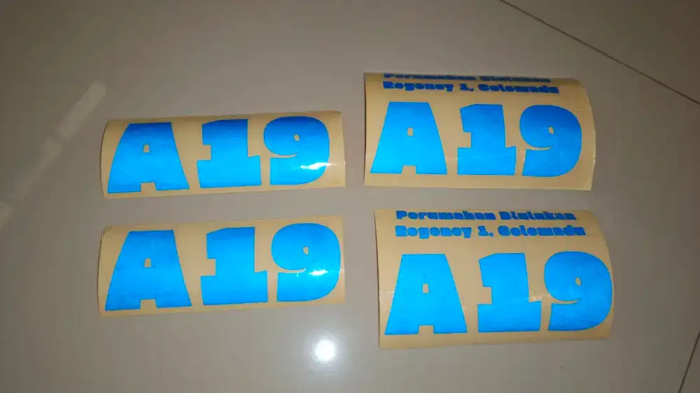 Stiker scotlet sticker cutting tulisan nomor perumahan nyala
