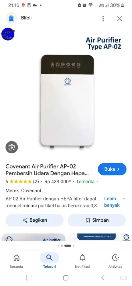 Air purifier convenant