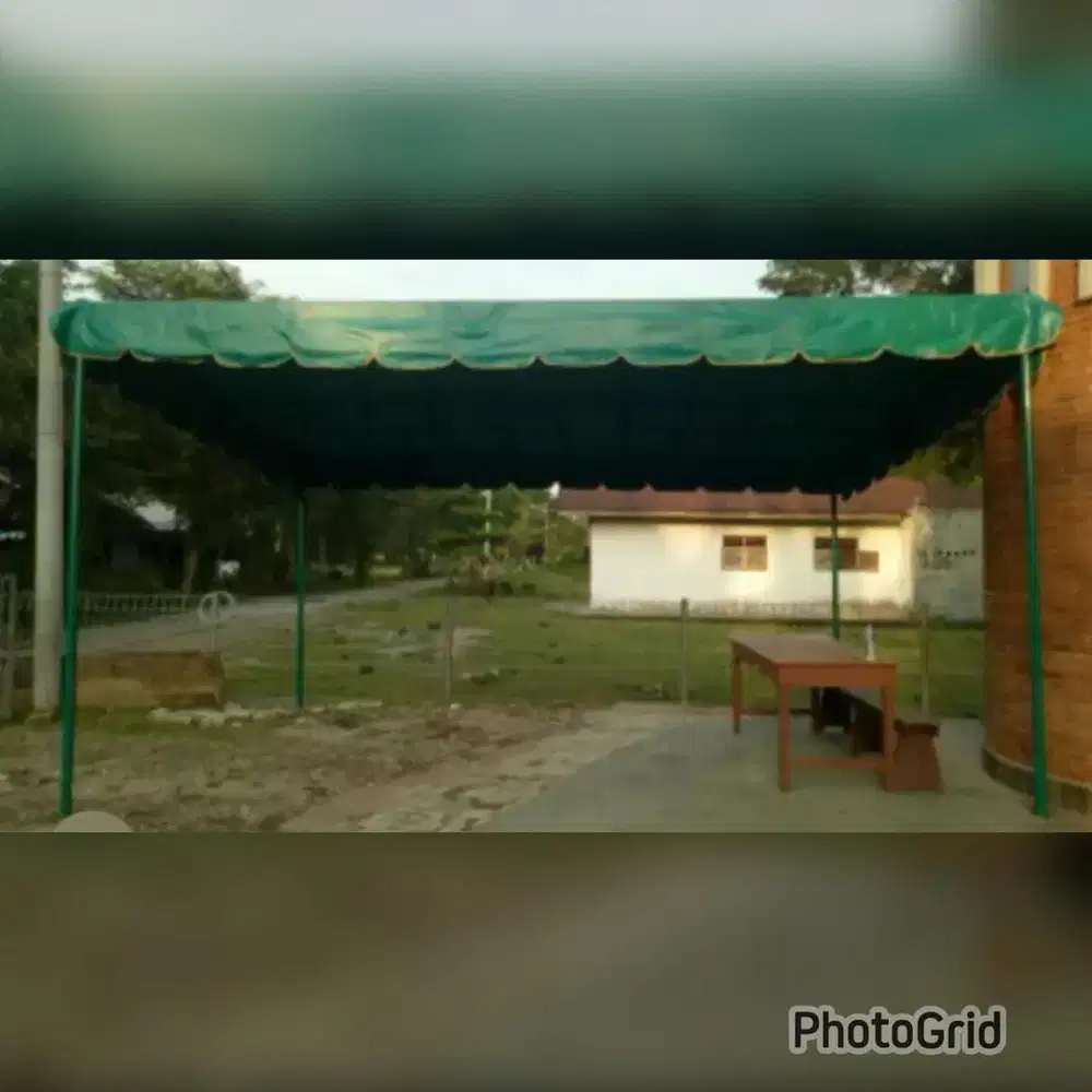 Tenda teratak, tenda kanopi kain, tenda awning, tenda posko, tenda