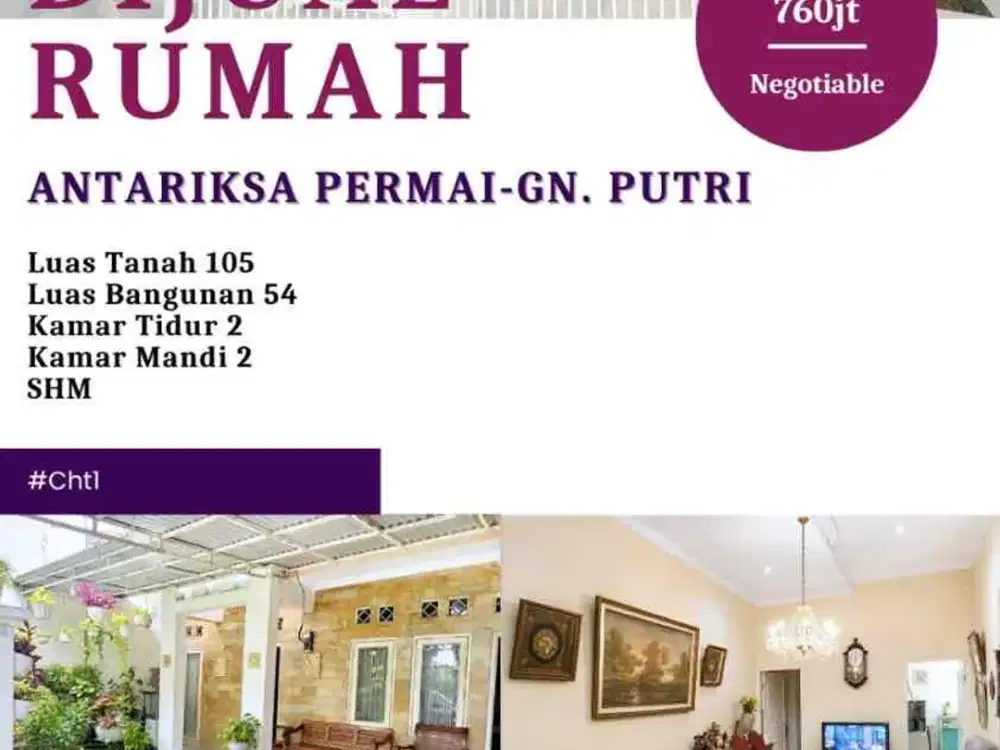 Tersedia rumah rapih bersih siap huni di gunung putri, Bogor.