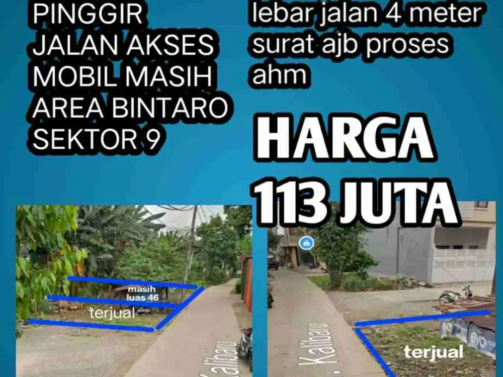 dijual tanah kavling akses mobil murah