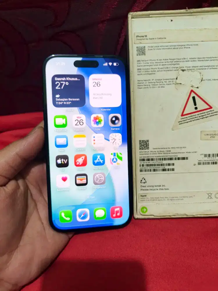 Dijual iPhone 16 iBox Fullset Original Semua Normal Garansi Baru Off