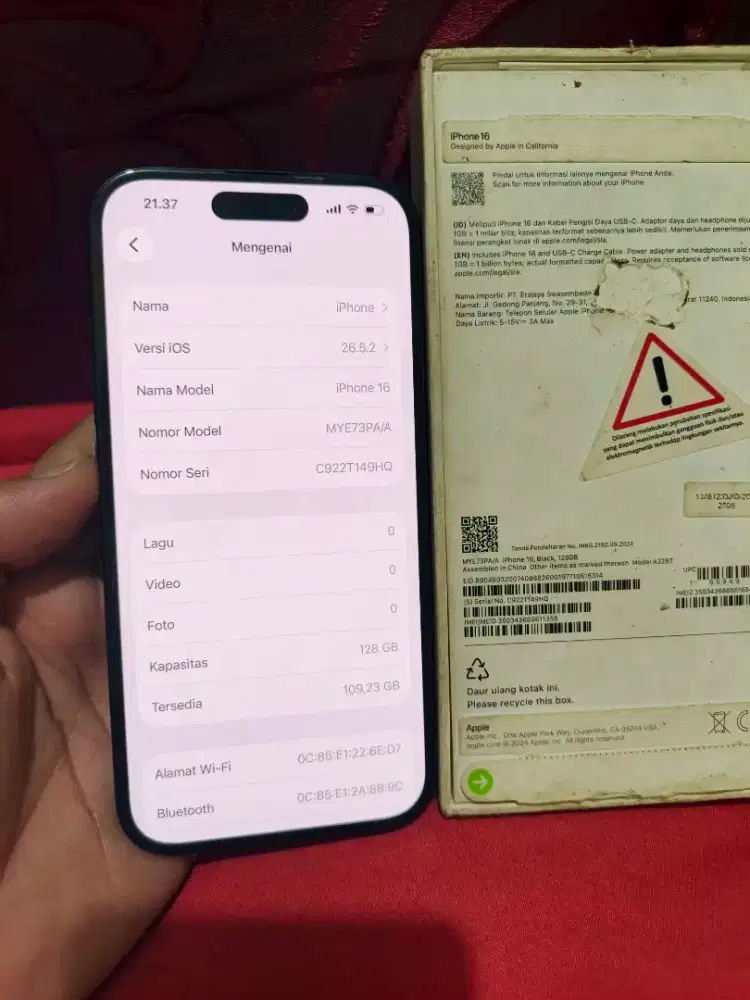 iPhone 16 ibox original lengkap semua normal