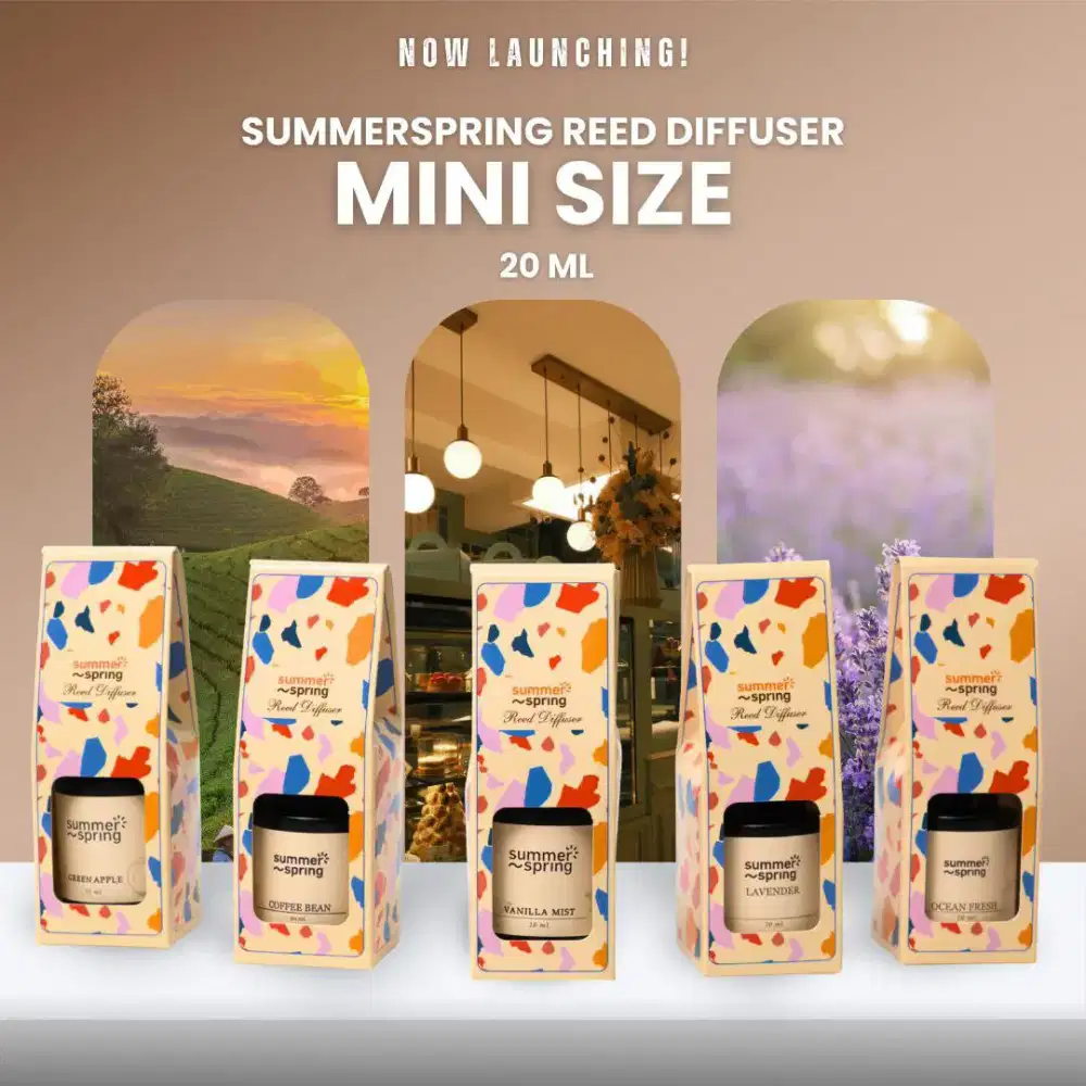 Mini Reed Diffuser Pengharum Aroma Natural Summer Spring