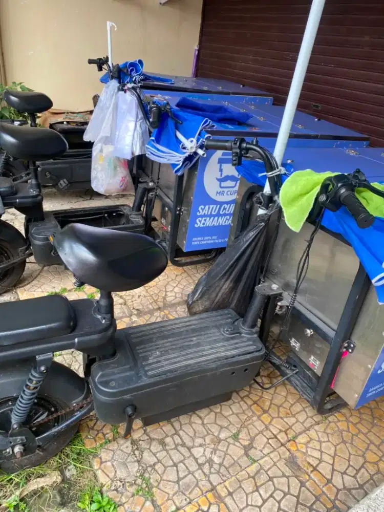 Sepeda Listrik Gerobak Kopi Keliling Siap Usaha