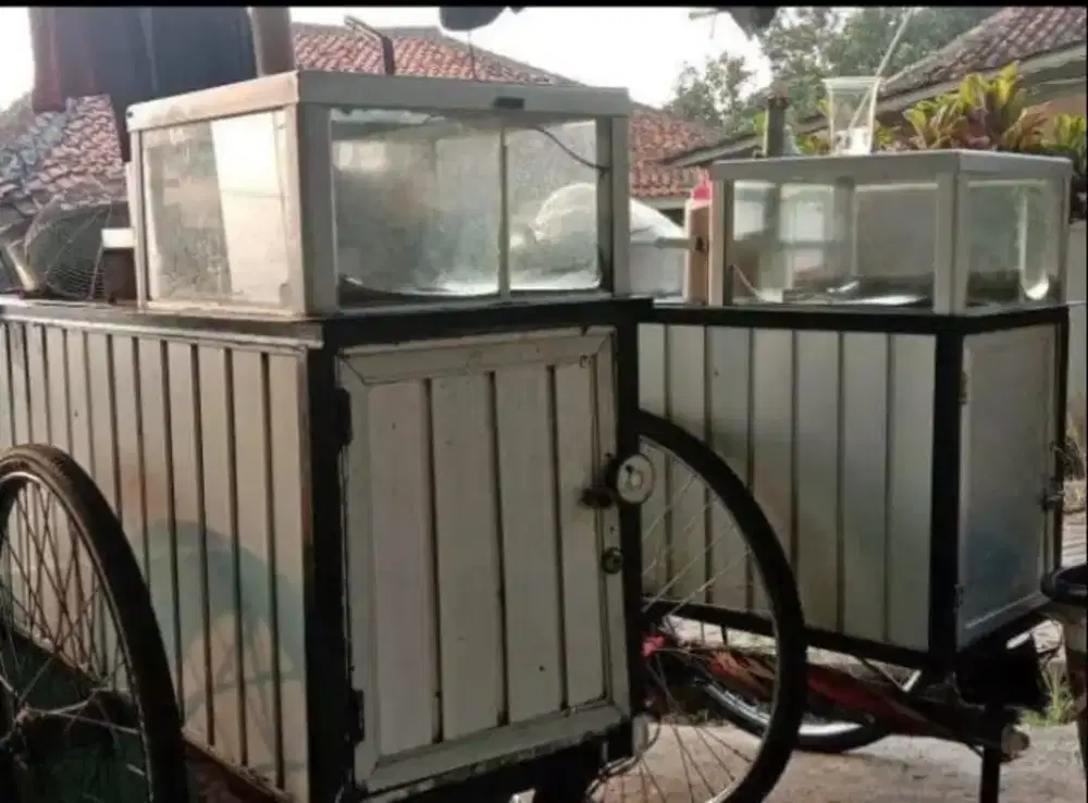 jual grobak tahu bulat bekas 2 unit