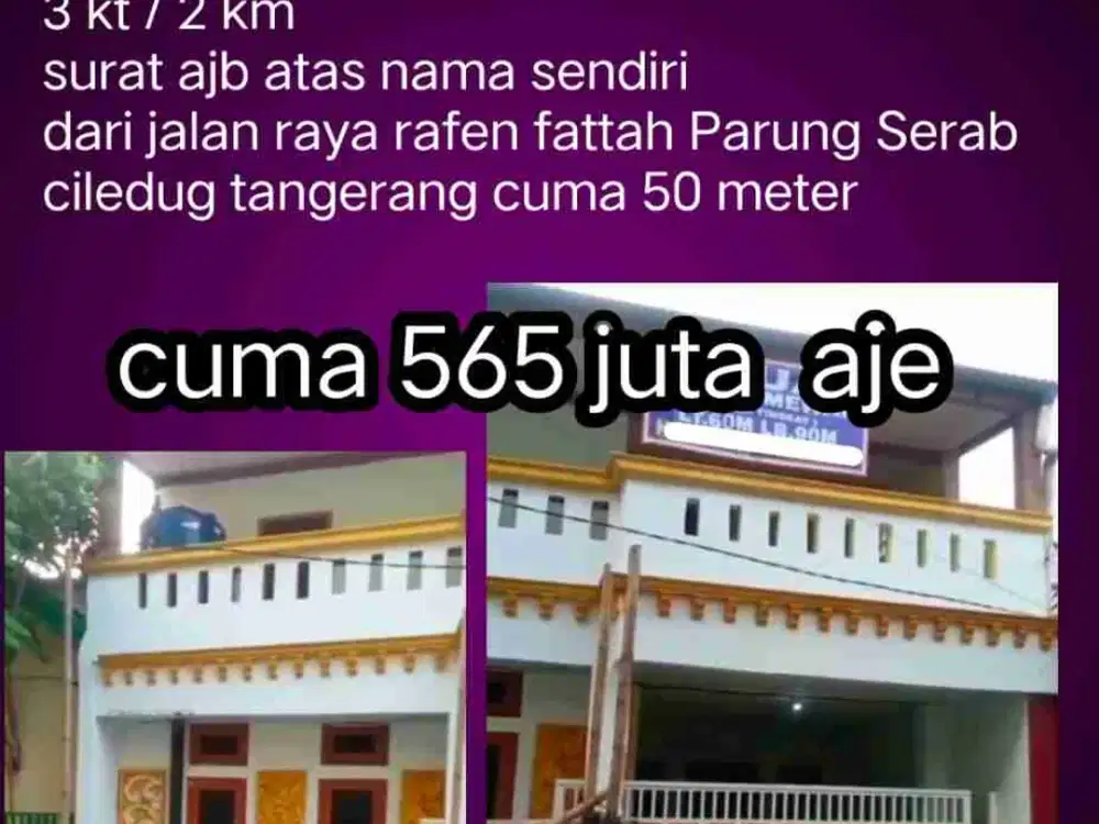 dijual cepat rumah 2 lantai murah