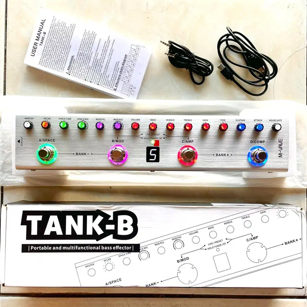 Efek Gitar Bass M-Vave Tank B Stompbox Digital Pedal Elektrik