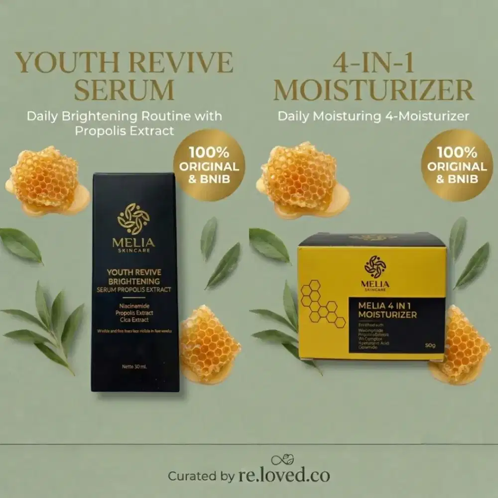 Paket Melia Youth Revive Serum & 4 in 1 Moisturizer Original 100% BNIB