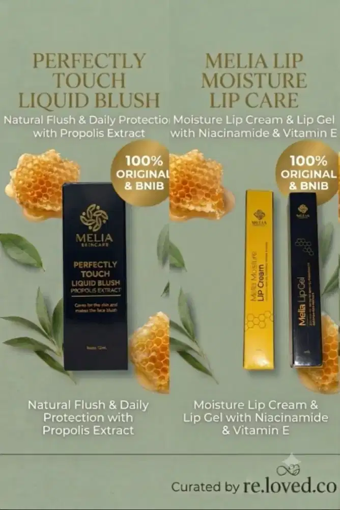 Paket Melia Liquid Blush & Lip Care Set Original 100% BNIB