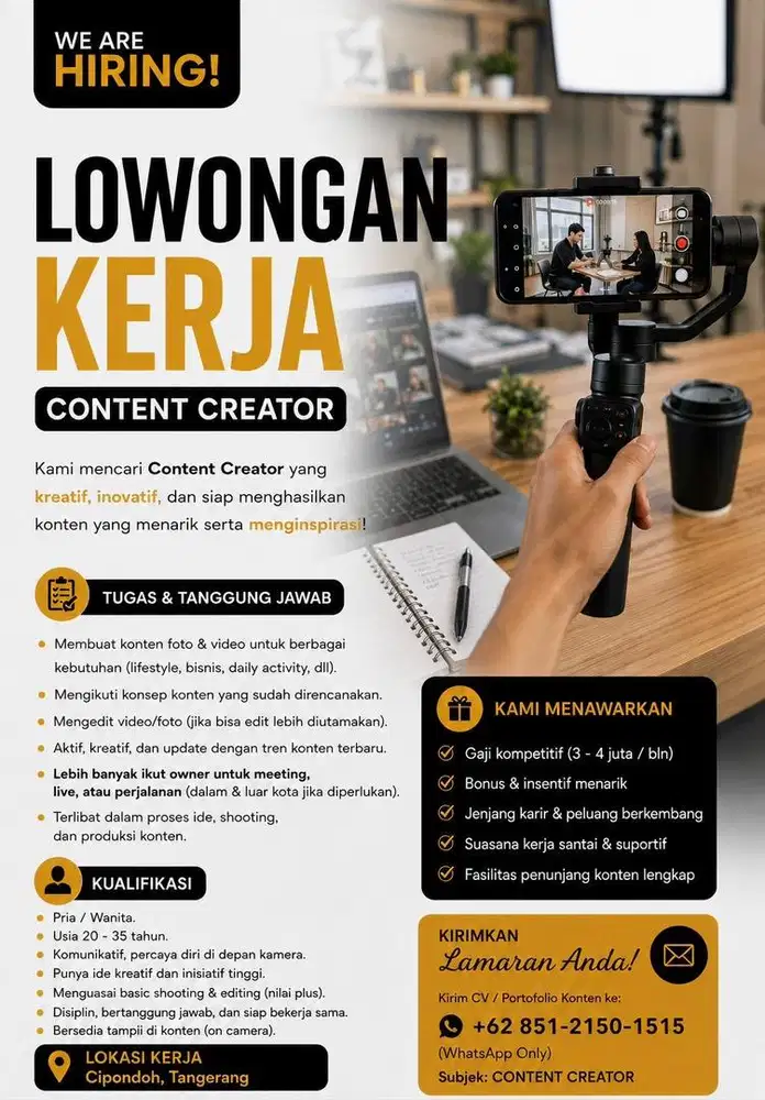 Dicari Content creator / Kreator konten pribadii