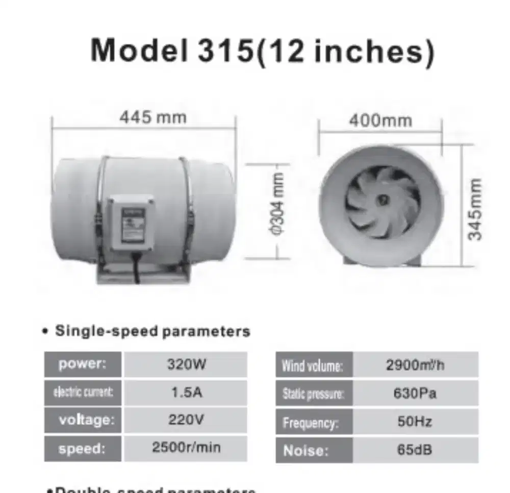 Inline duct fan
