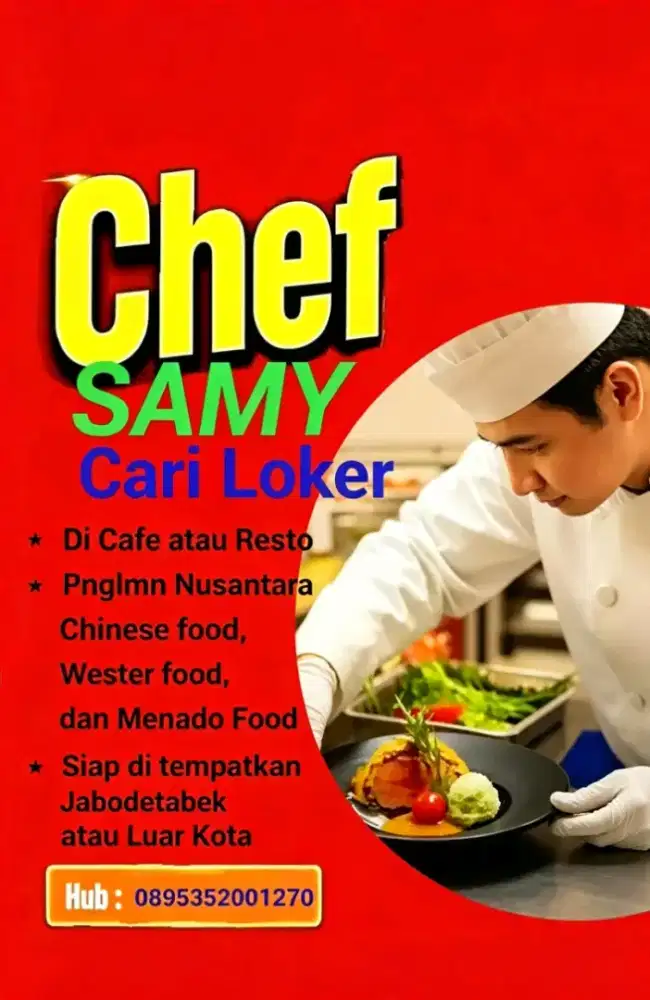 KOKI MENCARI KERJA DI CAFE atw RESTO