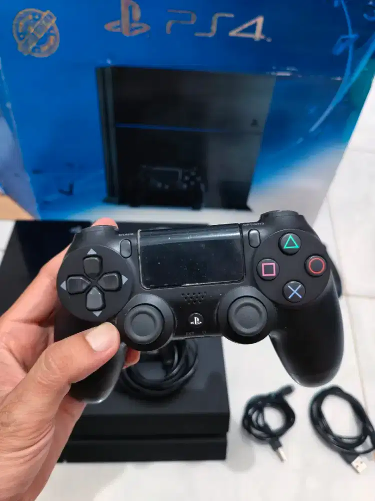 PS 4 500gb Original Fat PlayStation fullset 2 stik Kabel HDMI Power