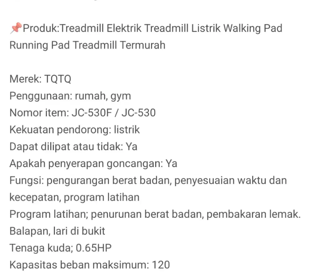 Dijual treadmill jarang dipakai.