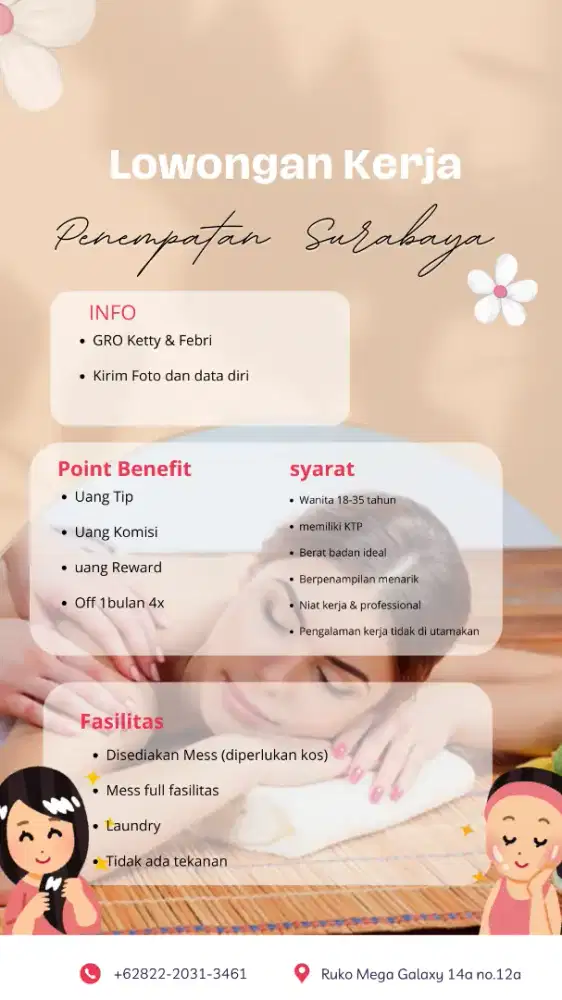 LOKER TERAPIS Pengalaman dan Non pengalaman